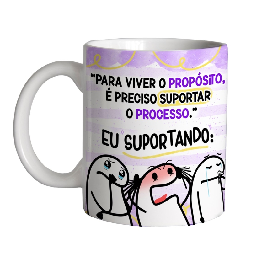 Caneca 325ml Flork Para viver o propósito é preciso suportar