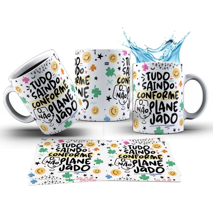 Caneca 325ml Vibes Tudo saindo conforme o não planejado