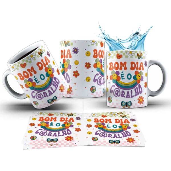 Caneca 325ml Vibes Bom dia é o Caralho