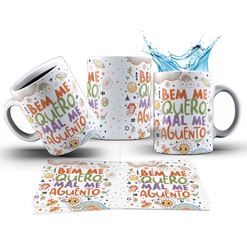 Caneca 325ml Vibes Bem me quero, mal me aguento