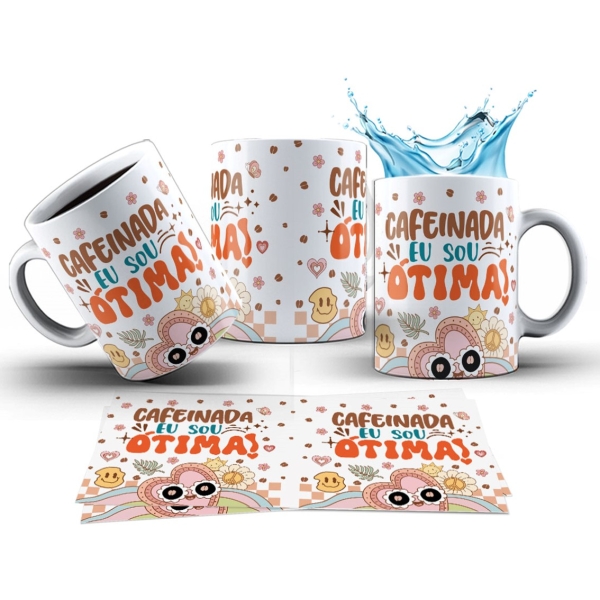 Caneca 325ml Vibes Engraçadas Cafeinada eu sou ótima!