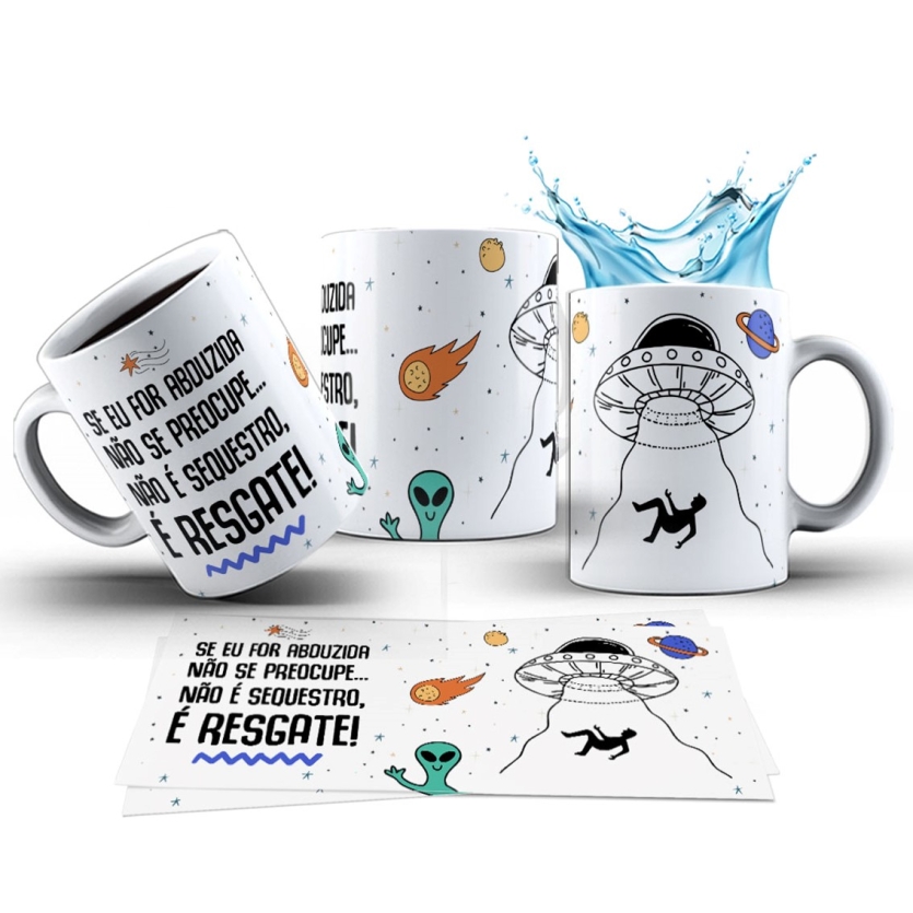 Caneca 325ml Stress Se eu for abduzida não se preocupe