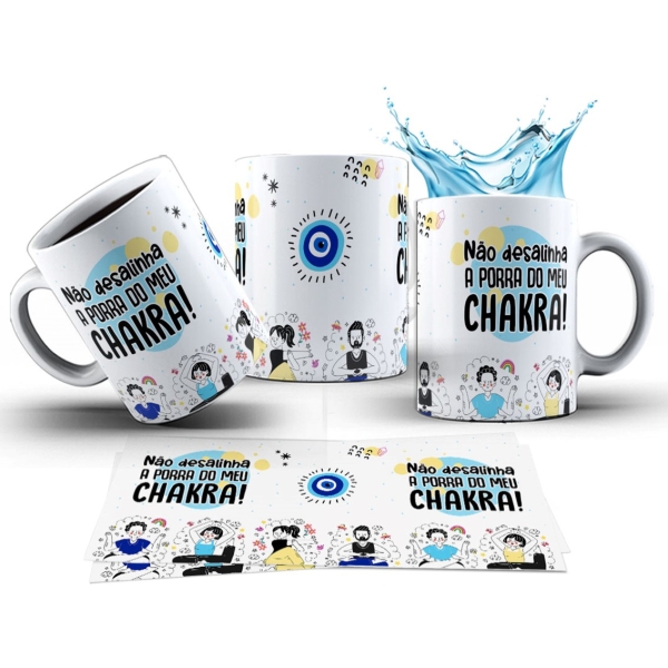 Caneca 325ml Stress Não desalinha a porra do meu chakra!