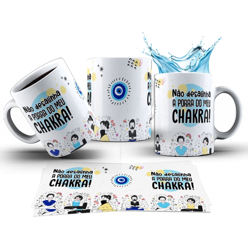 Caneca 325ml Stress Não desalinha a porra do meu chakra!