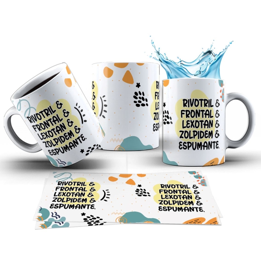 Caneca 325ml Stress Rivotril e Frontal e Lexotan e Zolpidem