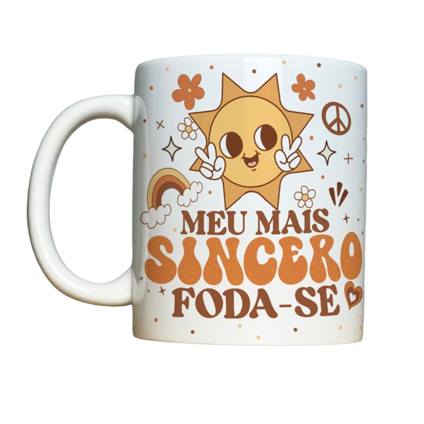 Caneca 325ml Vibes Meu mais sincero foda-se