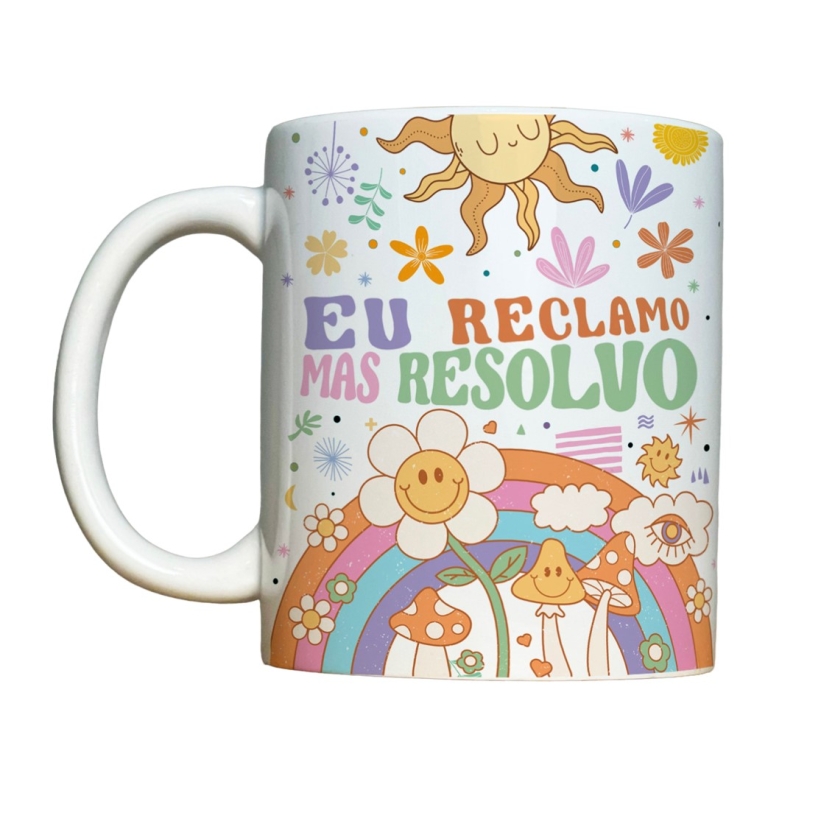 Caneca 325ml Vibes Eu reclamo mas resolvo