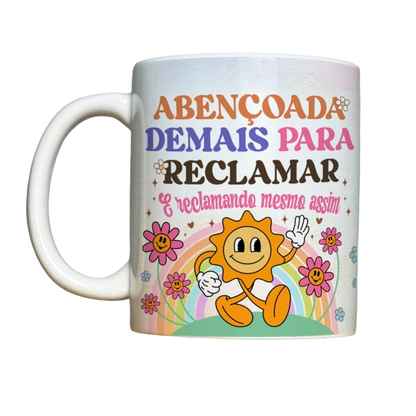 Caneca 325ml Vibes Engraçadas Abençoada demais para reclamar