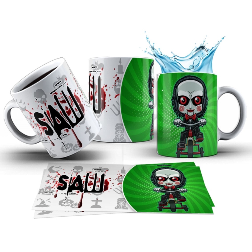Caneca 325ml Jigsaw Jogos Mortais Personagem Clássico Terror