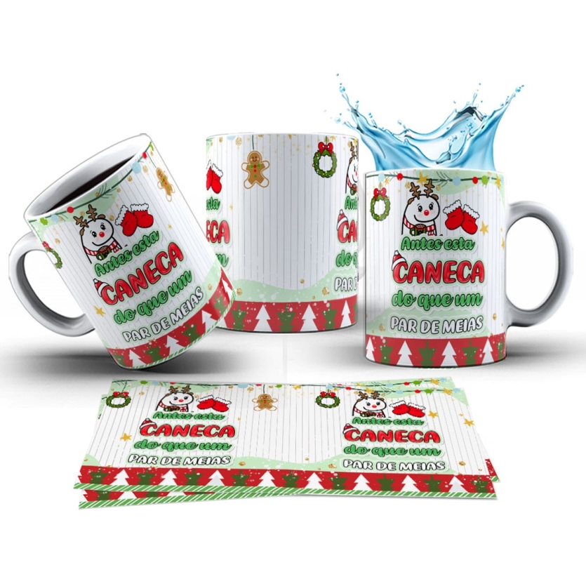 Caneca 325ml Flork Natal Antes esta caneca do que um par de