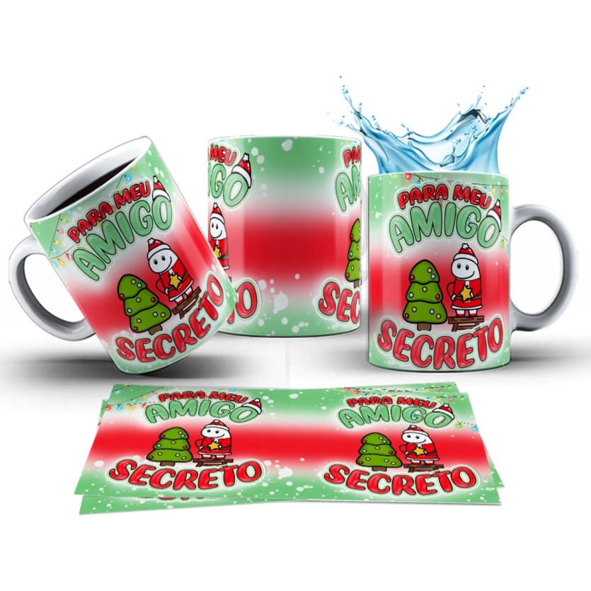 Caneca 325ml Flork Natal Para meu amigo secreto