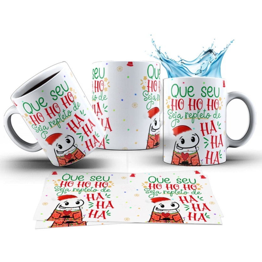 Caneca 325ml Flork Natal Que seu HoHoHo seja repleto de HaHa