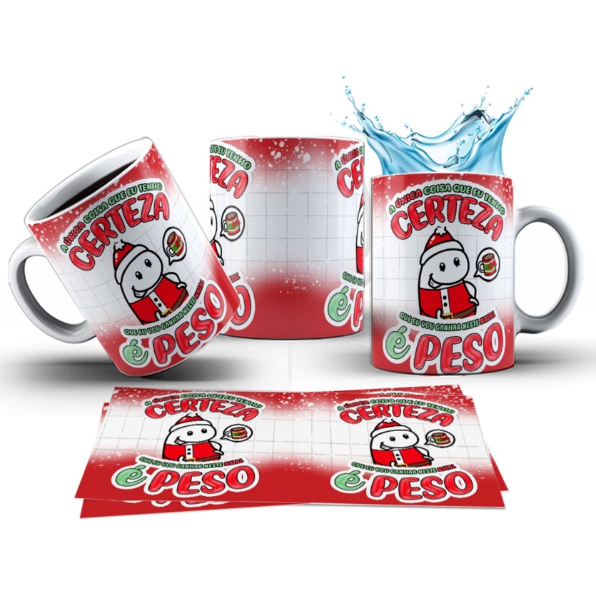 Caneca 325ml Flork Natal A única coisa que eu tenho certeza