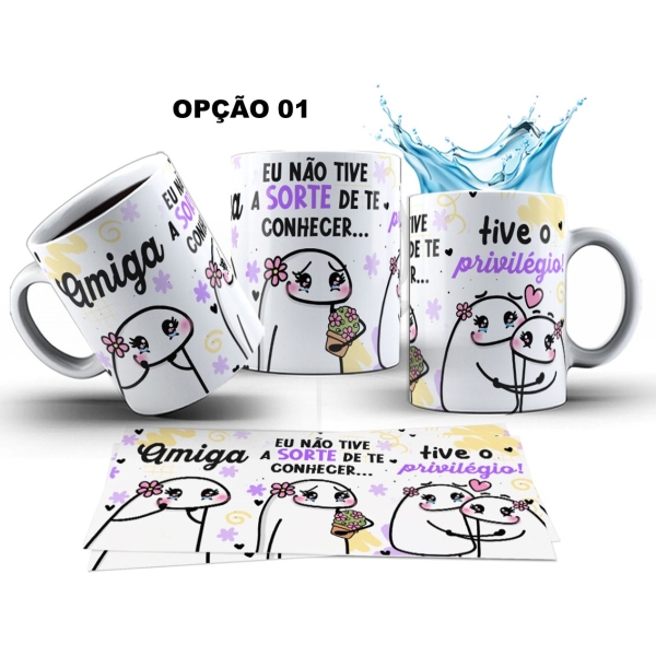 Caneca 325ml Flork Amiga eu não tive sorte de te conhecer