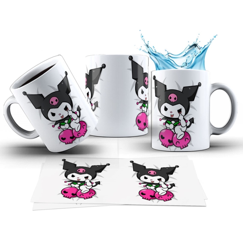 Caneca 325ml Cerâmica Kuromi Hello Kitty