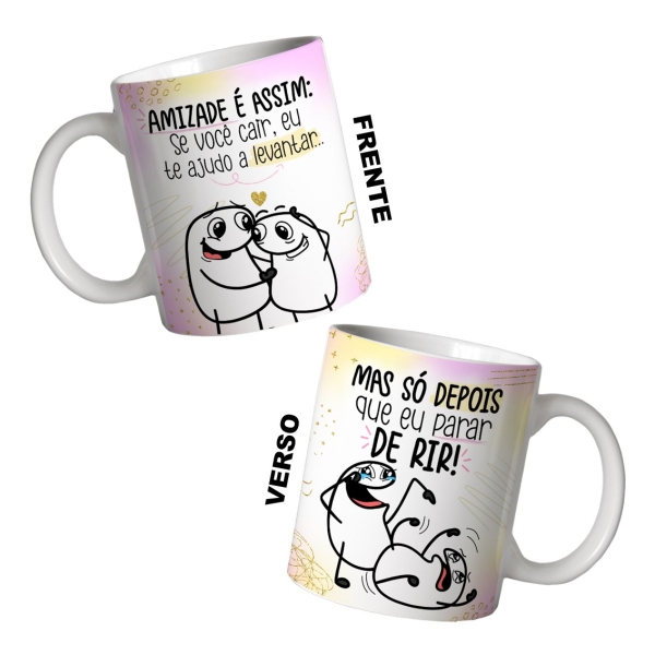 Caneca 325ml Flork Amizade é assim se você cair, eu te ajudo