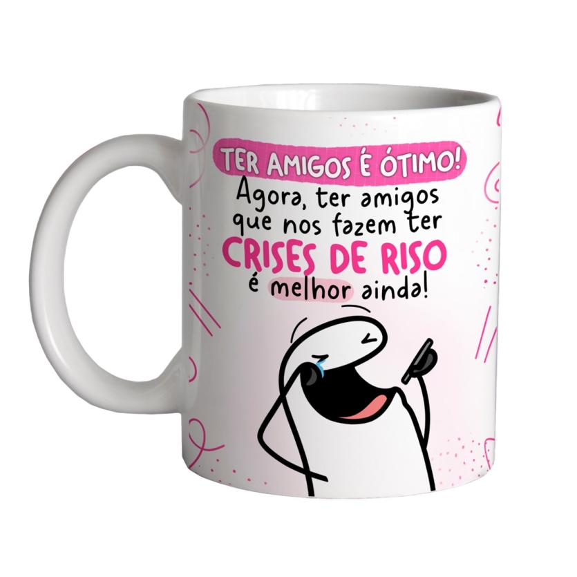 Caneca 325ml Flork Ter amigos é ótimo! Agora ter amigos que