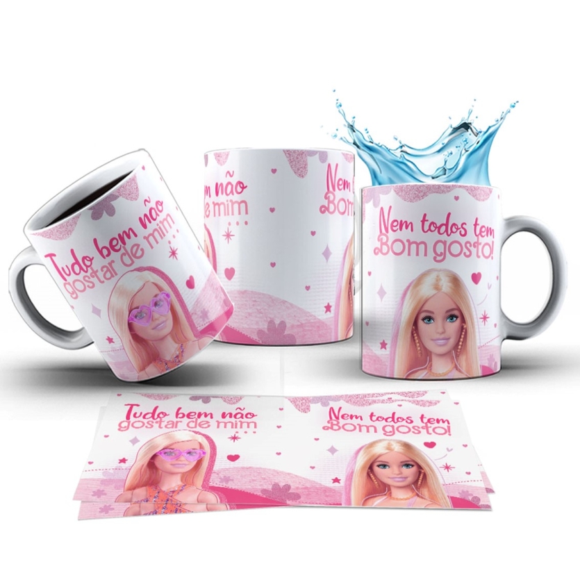 Caneca 325ml Barbie Tudo bem não gostar de mim, nem todos