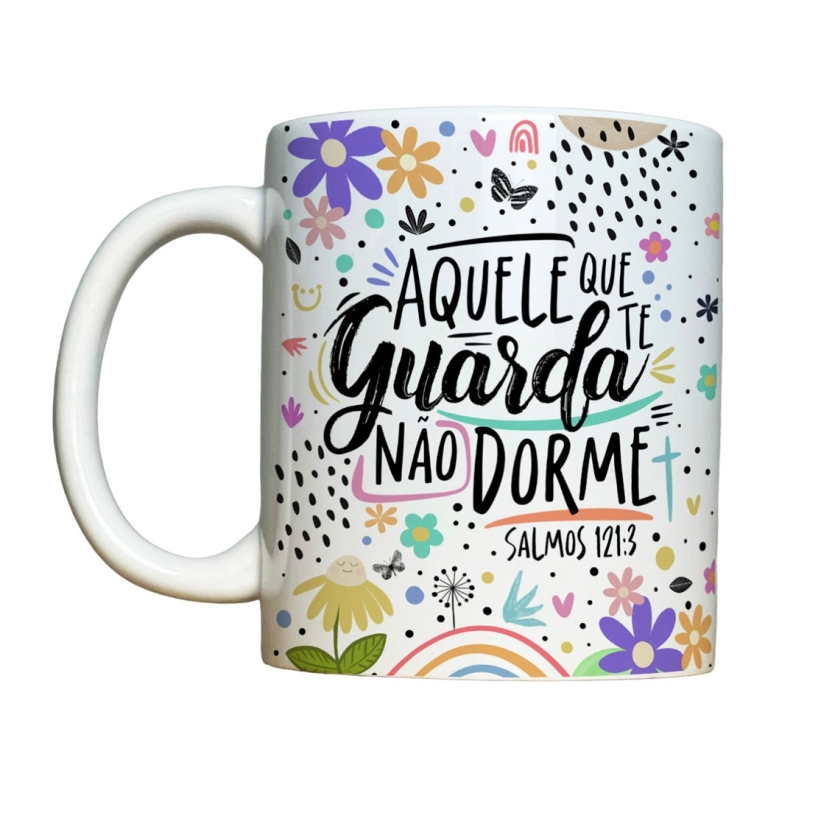 Caneca 325ml Aquele que te guarda não dorme Salmos 121:3