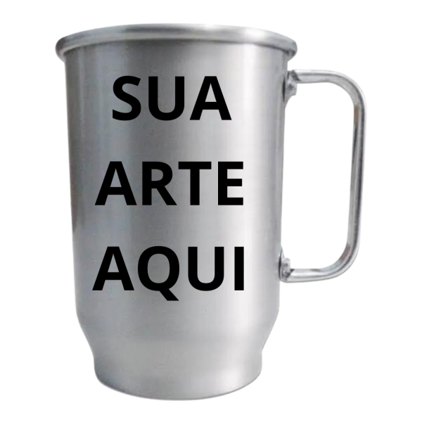Caneca Alumínio Fosca Personalizada 500ml Com Caixa