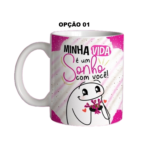Caneca 325ml Flork Páscoa Minha vida é um sonho com você!