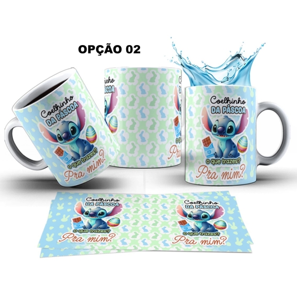 Caneca 325ml Lilo E Stitch Feliz Páscoa - Image 2