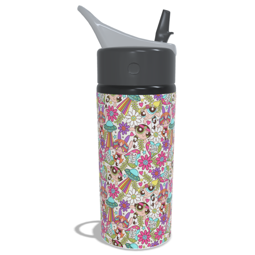 Garrafa Squeeze 600ml Meninas Super Poderosas Hippies Zen