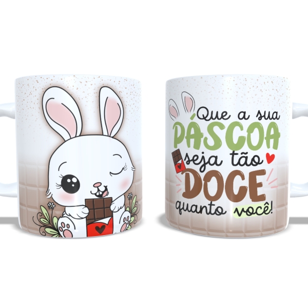 Caneca 325ml Flork Que sua páscoa seja tão doce quanto você