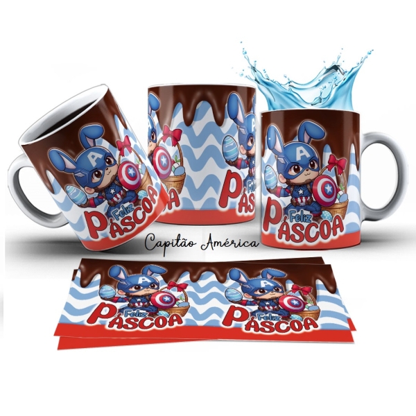 Caneca 325ml Feliz Páscoa Super Heróis Batman, Superman - Image 5