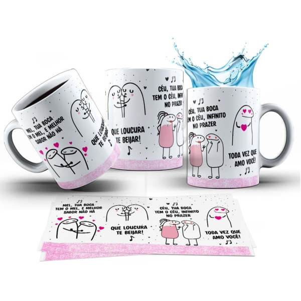 Caneca 325ml Namorados Tua Boca Belo Mel, tua boca tem o mel
