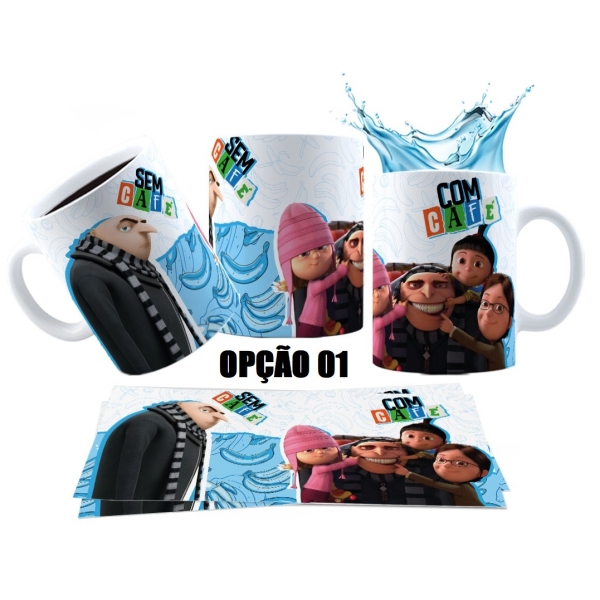 Caneca 325ml Meu Malvado Favorito Minions Com Café Sem Café