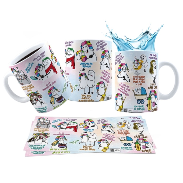 Caneca 325ml Paródia Só Fé - O resto é café Lavei as louças