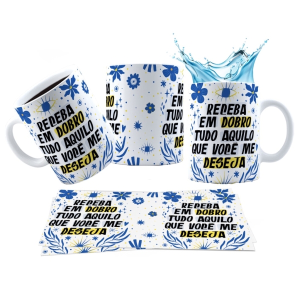 Caneca 325ml Receba em dobro tudo aquilo que você me deseja