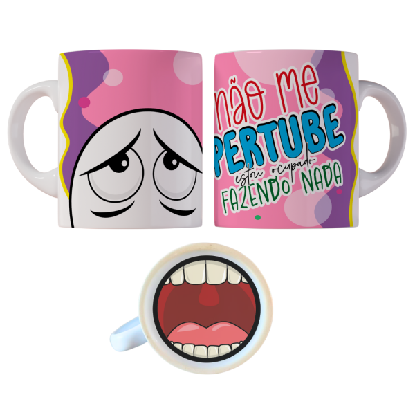 Caneca 325ml Gino Bocão Não me pertube estou ocupada fazendo