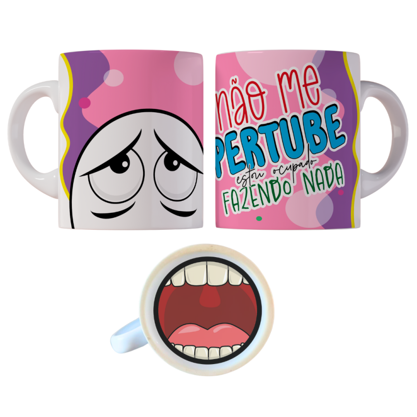 Caneca 325ml Gino Bocão Não me pertube estou ocupada fazendo