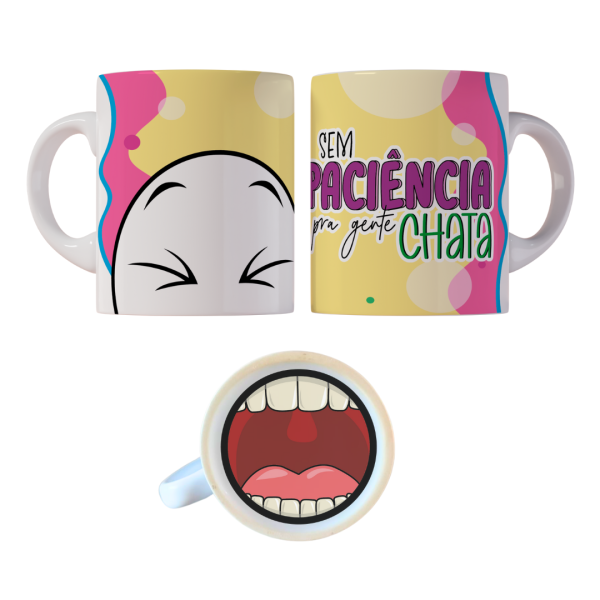 Caneca 325ml Gino Bocão Sem paciência pra gente chata Meme