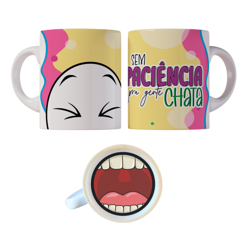 Caneca 325ml Gino Bocão Sem paciência pra gente chata Meme