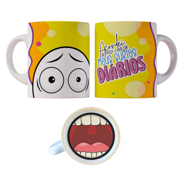 Caneca 325ml Gino Bocão Acordei já posso começar meus surtos