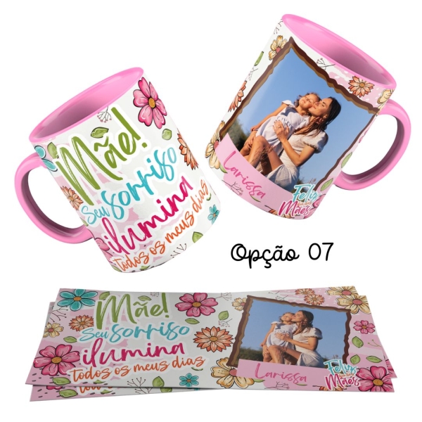 Caneca 325ml Dias das mães Personalizado Foto Nome Florir - Image 6