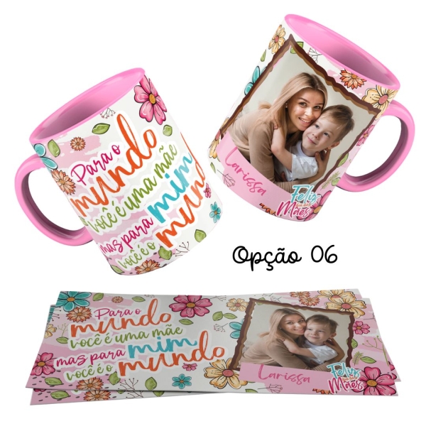 Caneca 325ml Dias das mães Personalizado Foto Nome Florir - Image 7