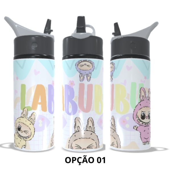Garrafa Squeeze 600ml Labubu Lafufu Academia Escolar