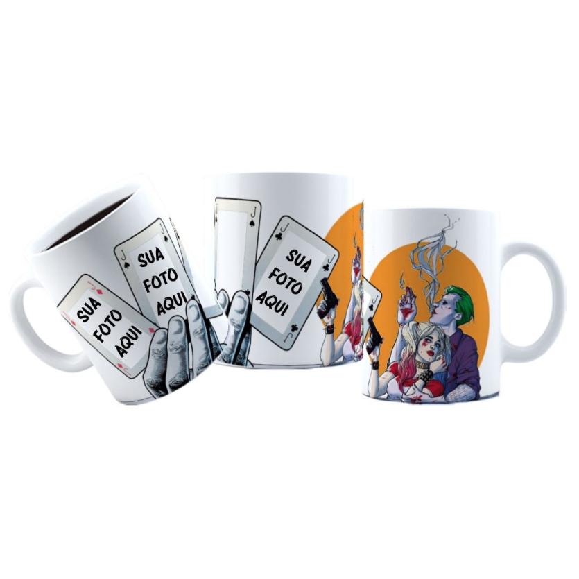 Caneca 325ml Namorados Coringa Alerquina Personalizada Foto