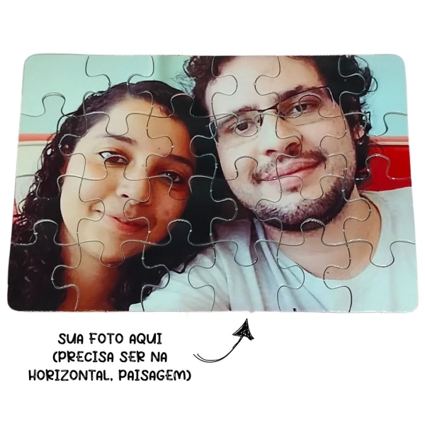 Kit Presente Namorados Quebra Cabeça C/ Foto E Caixa Coração - Image 2