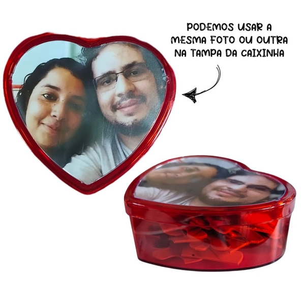 Kit Presente Namorados Quebra Cabeça C/ Foto E Caixa Coração - Image 3