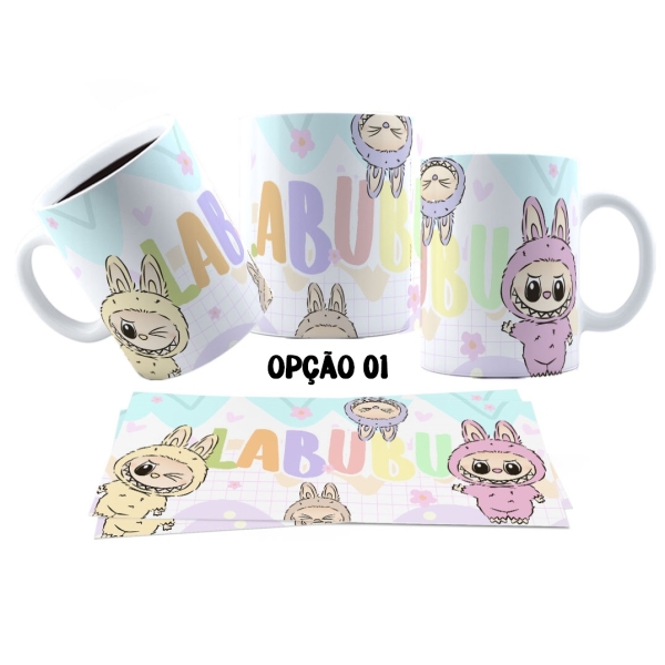 Caneca 325ml Labubu Lafufu Amiga Namorados Frases divertidas