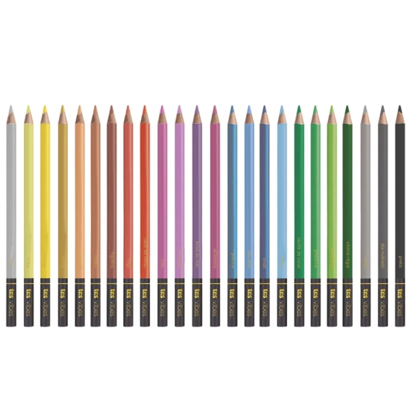 Lapis De Cor Vibes Tons Clássicos 24 Cores + 1 Lápis 6B Tris - Image 2