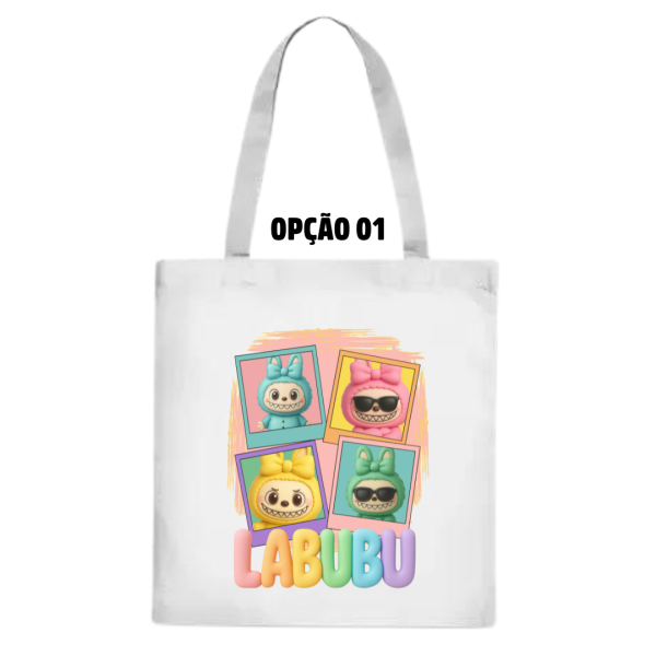 Bolsa Ecobag Labubu Lafufu Coloridos Tendência Infantil