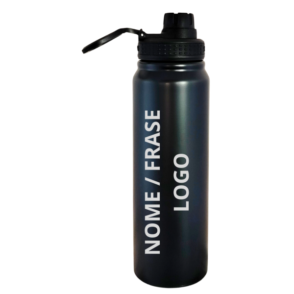 Garrafa Térmica Esportiva 800ml Bico Reto Personalizada Nome