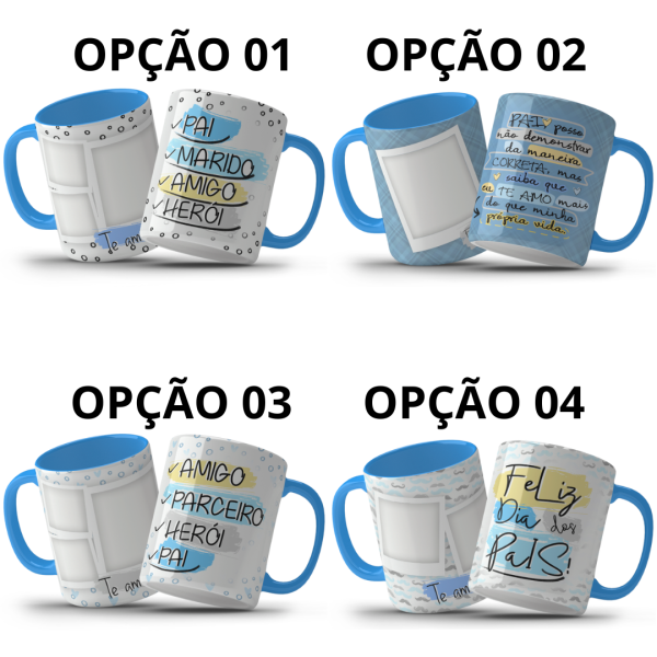 Caneca 325ml Feliz dia dos pais personalizada fotos - Image 2