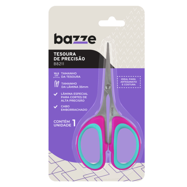 Tesoura de Precisão 10,5cm Aço Inox Bazze